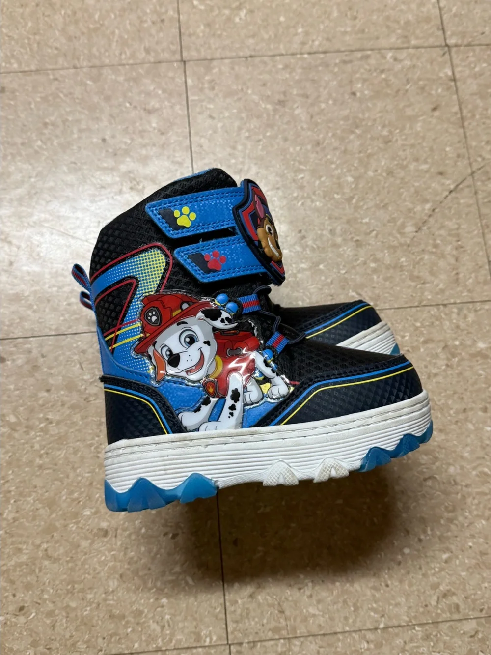 Paw Patrol Blue and Black Kids Winter Boots with Character Patches